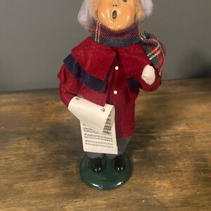 Vintage Byer’s Choice Festive Caroler Figurine with Red Coat 1996